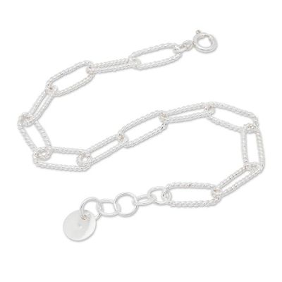 Alternate image for High-Polished Modern Rope Sterling Silver Charm Bracelet United Luck  Ropes