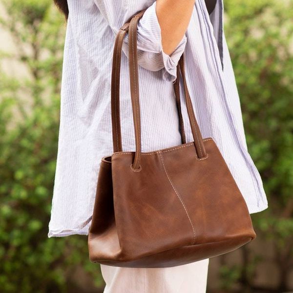 Alternate image for Handmade Leather Shoulder Bag in Sepia from Peru Stylish Sepia