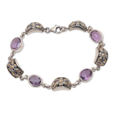 Alternate image for Gold Accented Amethyst Link Bracelet from Bali Padi Glisten