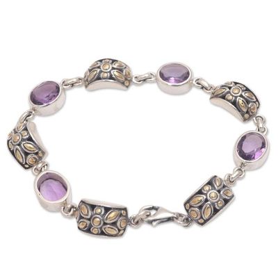 Alternate image for Gold Accented Amethyst Link Bracelet from Bali Padi Glisten