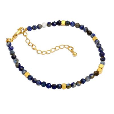 Alternate image for 18k Gold-Accented Lapis Lazuli Beaded Bracelet from Bali Gold in the Night Sky
