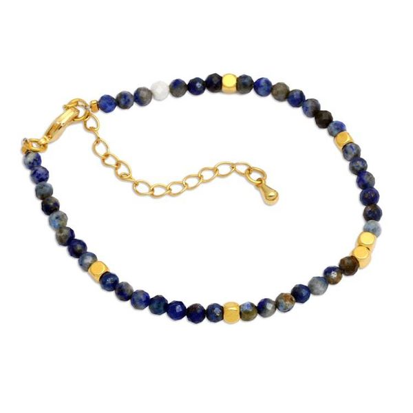 Alternate image for 18k Gold-Accented Lapis Lazuli Beaded Bracelet from Bali Gold in the Night Sky