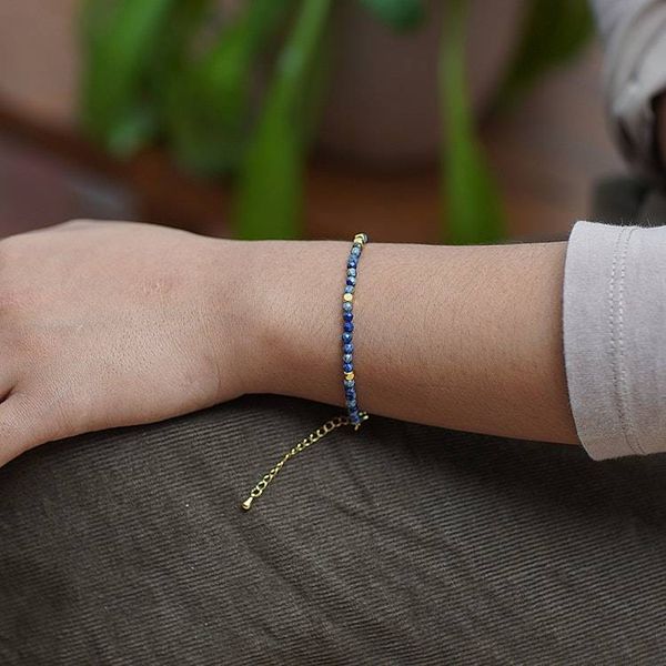 Alternate image for 18k Gold-Accented Lapis Lazuli Beaded Bracelet from Bali Gold in the Night Sky