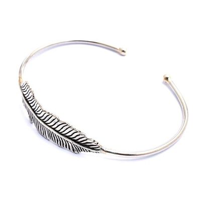 Alternate image for 925 Sterling Silver Feather Cuff Bracelet from Bali Alluring Feather