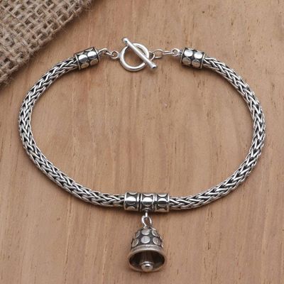 Primary image for Handmade Sterling Silver Charm Bracelet from Bail Tiny Bell in Silver
