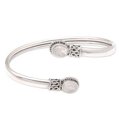 Alternate image for Rainbow Moonstone and Sterling Silver Cuff Bracelet Moon Style