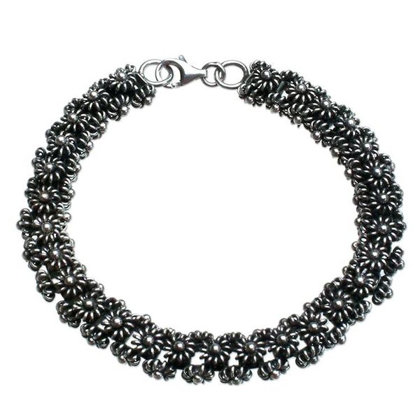 Image for Handmade Sterling Silver Bracelet from Indonesia Daisy Chain