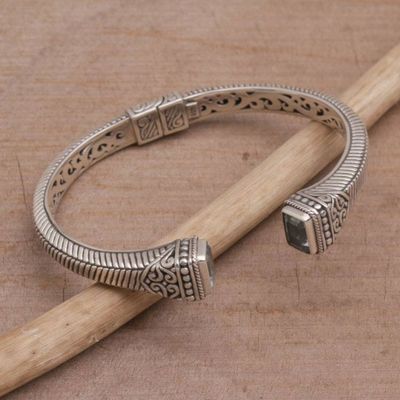 Primary image for Blue Topaz and Sterling Silver Cuff Bracelet from Bali Celuk Royalty