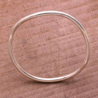 Primary image for Polished Round Sterling Silver Bangle Bracelet Simplicity in the Round