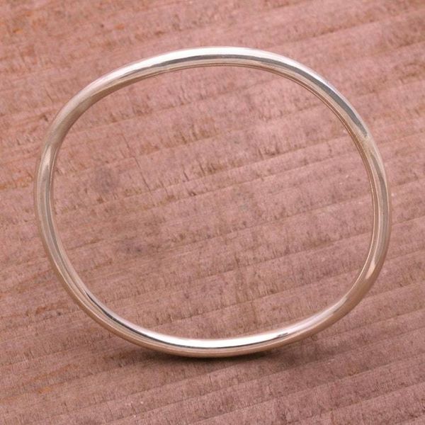 Alternate image for Polished Round Sterling Silver Bangle Bracelet Simplicity in the Round