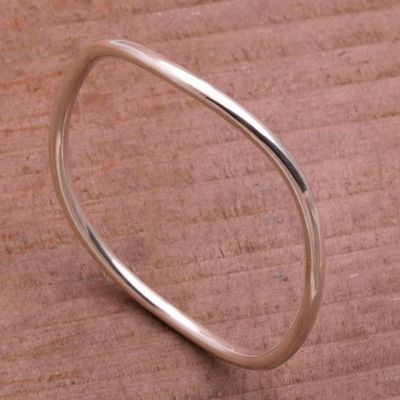 Alternate image for Polished Round Sterling Silver Bangle Bracelet Simplicity in the Round