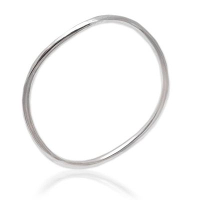 Alternate image for Polished Round Sterling Silver Bangle Bracelet Simplicity in the Round