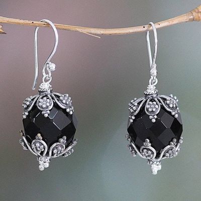 Primary image for Onyx dangle earrings Bali Moon