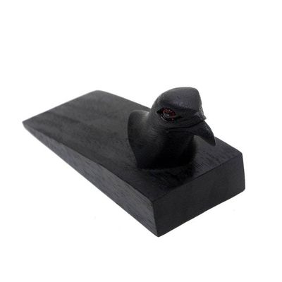 Alternate image for Handcrafted Suar Wood Eagle Doorstop in Black from Bali Helpful Eagle in Black