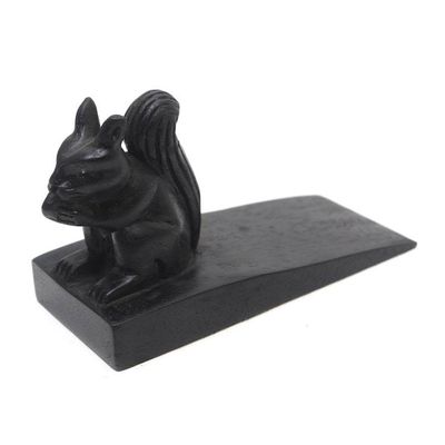 Alternate image for Handcrafted Wood Squirrel Doorstop in Black from Bali Helpful Squirrel in Black