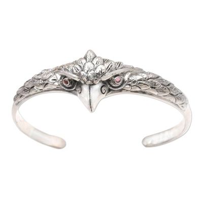 Primary image for Amethyst and Sterling Silver Owl Cuff Bracelet All Knowing