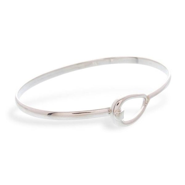 Alternate image for Artisan Made Sterling Silver Bangle Bracelet from Mexico Gleaming Tear