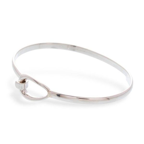 Alternate image for Artisan Made Sterling Silver Bangle Bracelet from Mexico Gleaming Tear