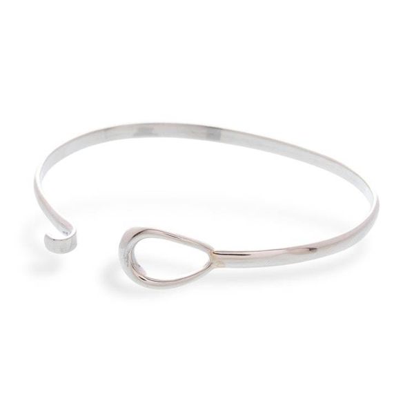 Alternate image for Artisan Made Sterling Silver Bangle Bracelet from Mexico Gleaming Tear