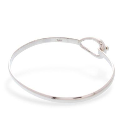Alternate image for Artisan Made Sterling Silver Bangle Bracelet from Mexico Gleaming Tear