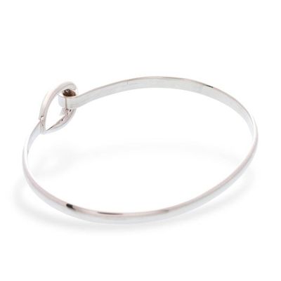 Alternate image for Artisan Made Sterling Silver Bangle Bracelet from Mexico Gleaming Tear