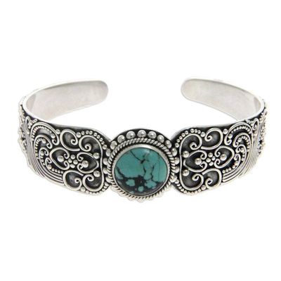 Alternate image for Sterling silver cuff bracelet Earth Vignette