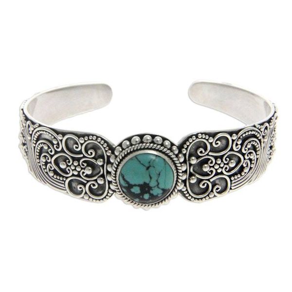 Alternate image for Sterling silver cuff bracelet Earth Vignette