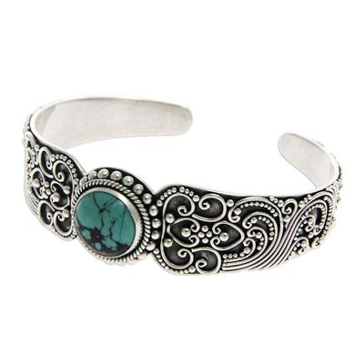 Alternate image for Sterling silver cuff bracelet Earth Vignette