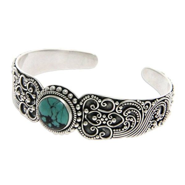 Alternate image for Sterling silver cuff bracelet Earth Vignette