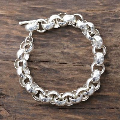 Alternate image for High-Polish Sterling Silver Mens Bracelet from India Bold Polish