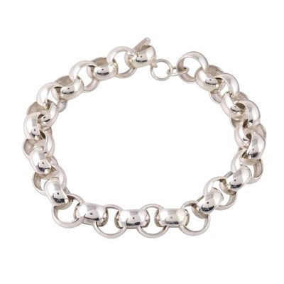 Alternate image for High-Polish Sterling Silver Mens Bracelet from India Bold Polish