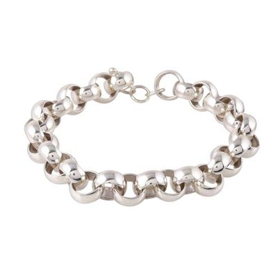 Alternate image for High-Polish Sterling Silver Mens Bracelet from India Bold Polish