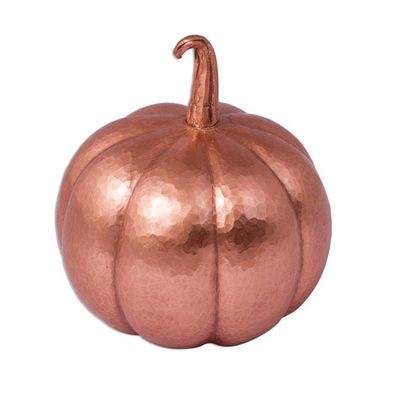 Alternate image for Textured Copper Pumpkin Decorative Accent 4.5 Inch Beautiful Pumpkin