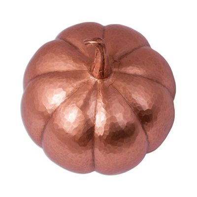 Alternate image for Textured Copper Pumpkin Decorative Accent 4.5 Inch Beautiful Pumpkin