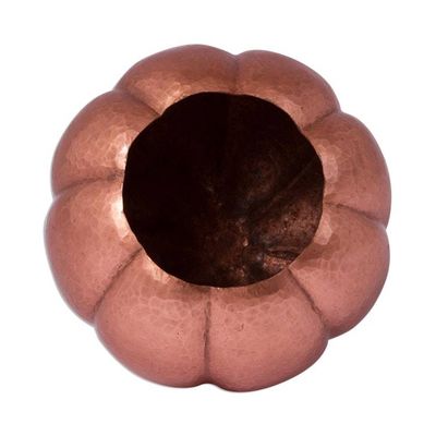 Alternate image for Textured Copper Pumpkin Decorative Accent 4.5 Inch Beautiful Pumpkin