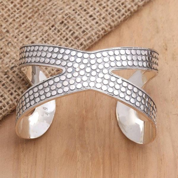 Alternate image for Artisan Crafted Sterling Silver Cuff Bracelet from Bali Dragon Wings in Silver