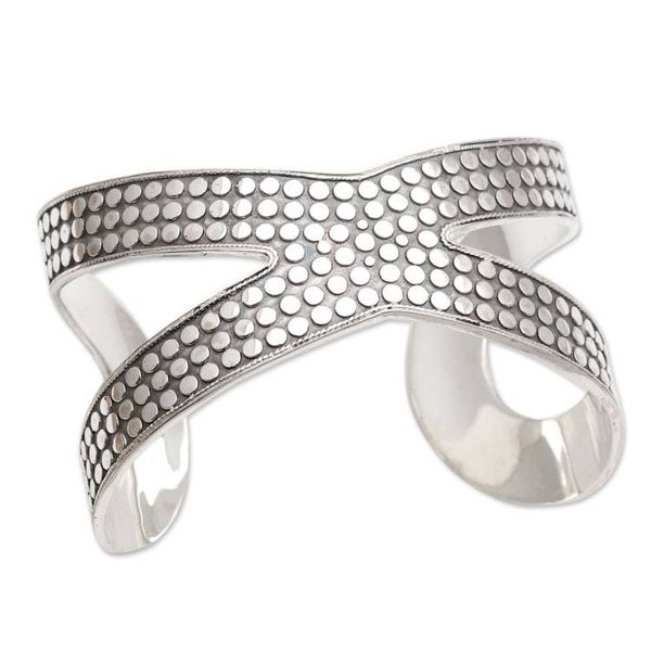 Alternate image for Artisan Crafted Sterling Silver Cuff Bracelet from Bali Dragon Wings in Silver