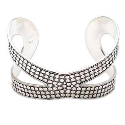 Alternate image for Artisan Crafted Sterling Silver Cuff Bracelet from Bali Dragon Wings in Silver