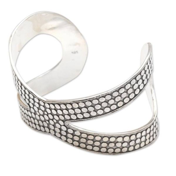 Alternate image for Artisan Crafted Sterling Silver Cuff Bracelet from Bali Dragon Wings in Silver