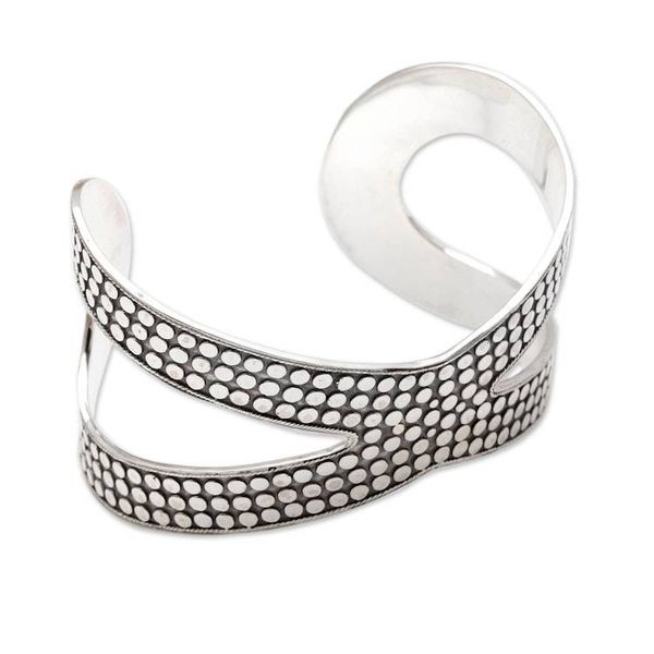 Alternate image for Artisan Crafted Sterling Silver Cuff Bracelet from Bali Dragon Wings in Silver
