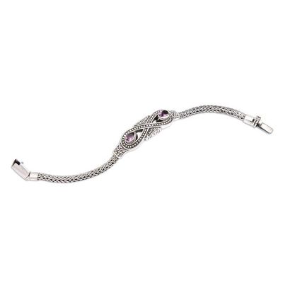 Alternate image for Silver Amethyst Pendant Bracelet with Infinity Symbol Motif Purple Infinity