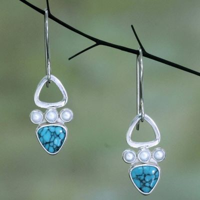 Alternate image for Silver dangle earrings Turquoise Sky