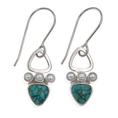 Alternate image for Silver dangle earrings Turquoise Sky