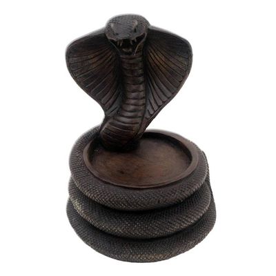Alternate image for Carved Wood Cobra Catch-All Cobra Strike