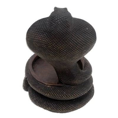 Alternate image for Carved Wood Cobra Catch-All Cobra Strike