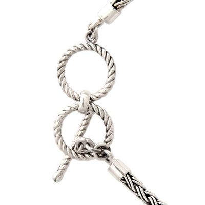 Alternate image for Heart Shaped Sterling Silver and Smoky Quartz Bracelet Loves Commitment