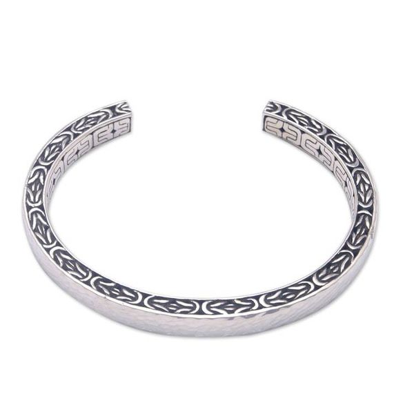Alternate image for Polished Geometric Sterling Silver Cuff Bracelet from Bali Borobudur Sophistication