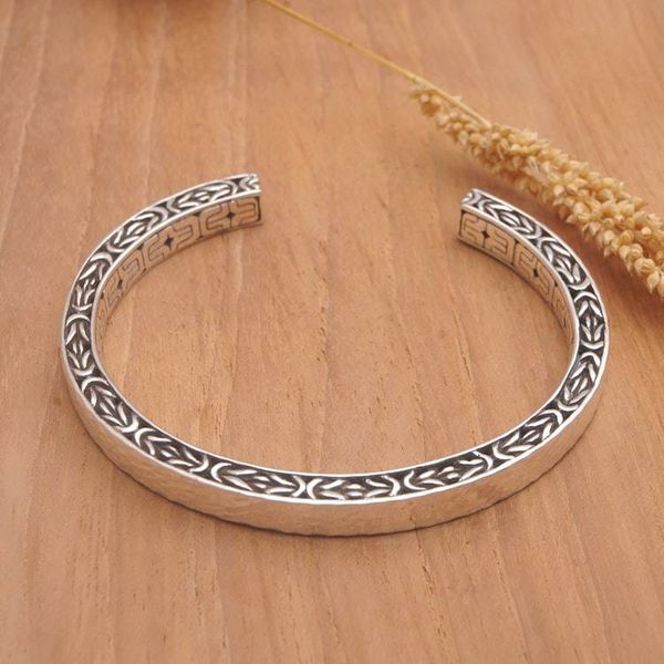 Alternate image for Polished Geometric Sterling Silver Cuff Bracelet from Bali Borobudur Sophistication