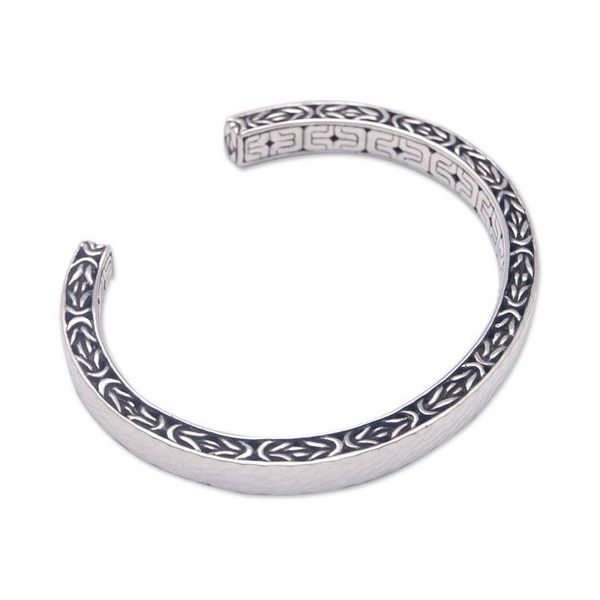 Alternate image for Polished Geometric Sterling Silver Cuff Bracelet from Bali Borobudur Sophistication