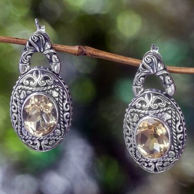 Primary image for Citrine and Sterling Silver Dangle Earrings from Bali Gracious Sunset